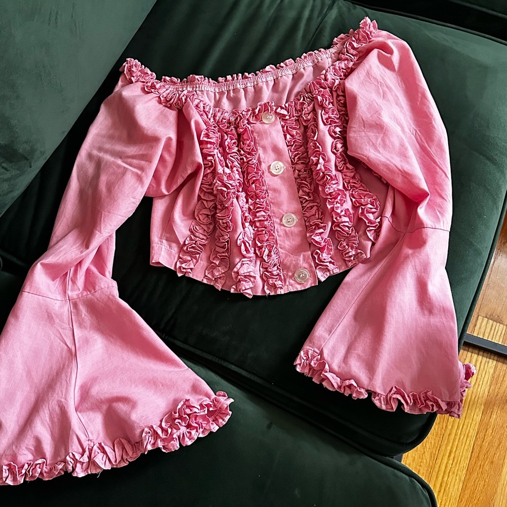 Arizona Jean Company Pink Ruffle Top